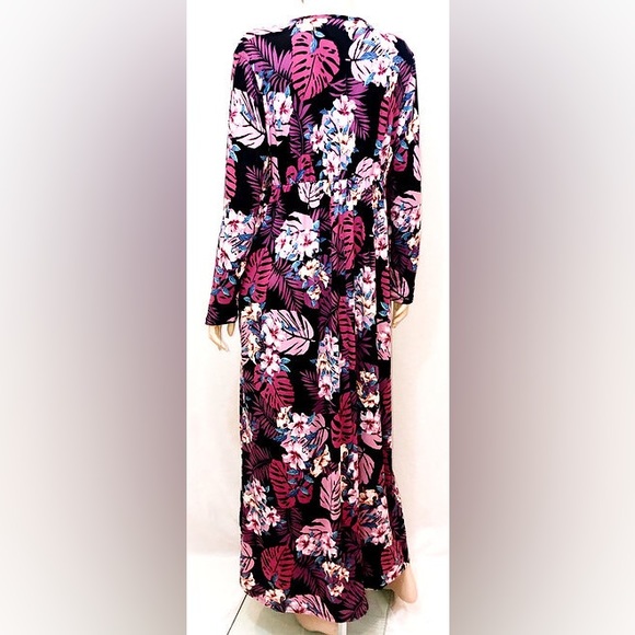 DEVORAH'S SECRET Modest Robe Empire Waist Mauve Leaves - Picture 3 of 3